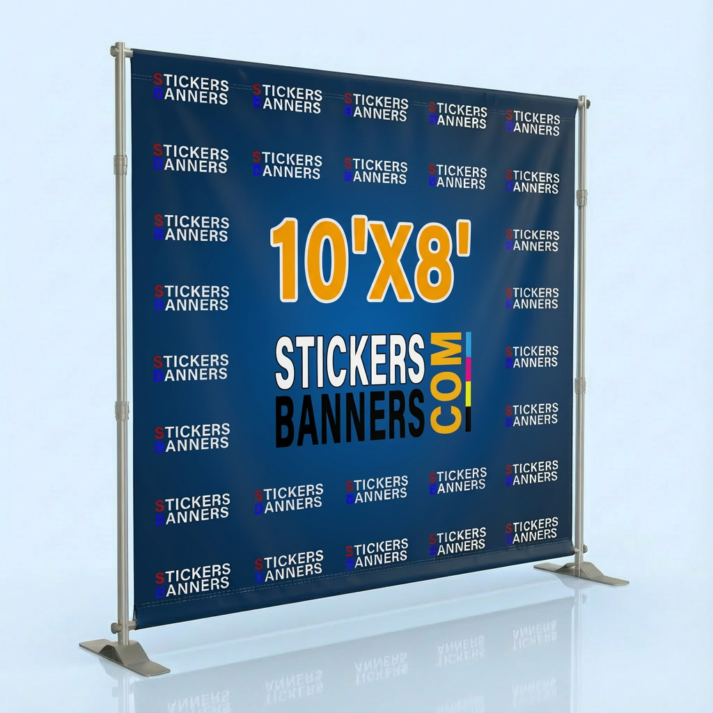 10'x8' Step and Repeat Banner with Stand