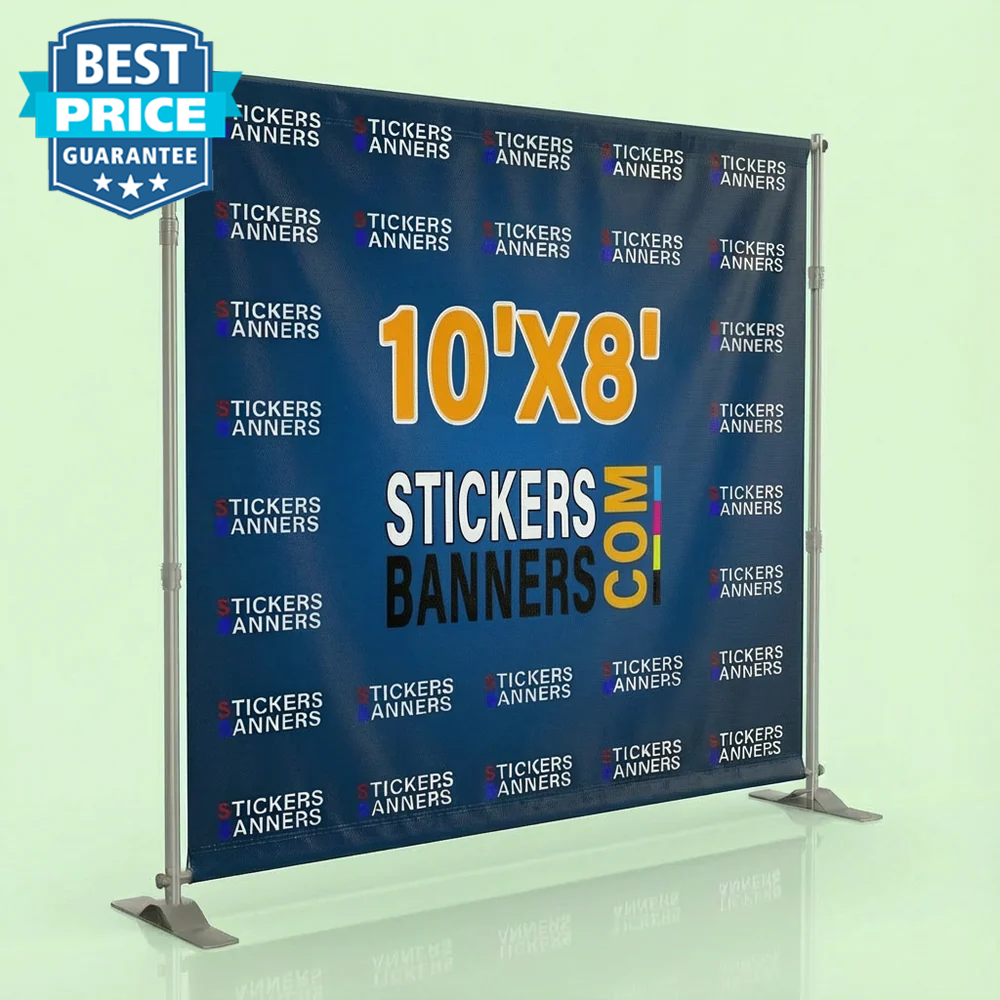 10'x8' Fabric Step and Repeat Banner with Stand