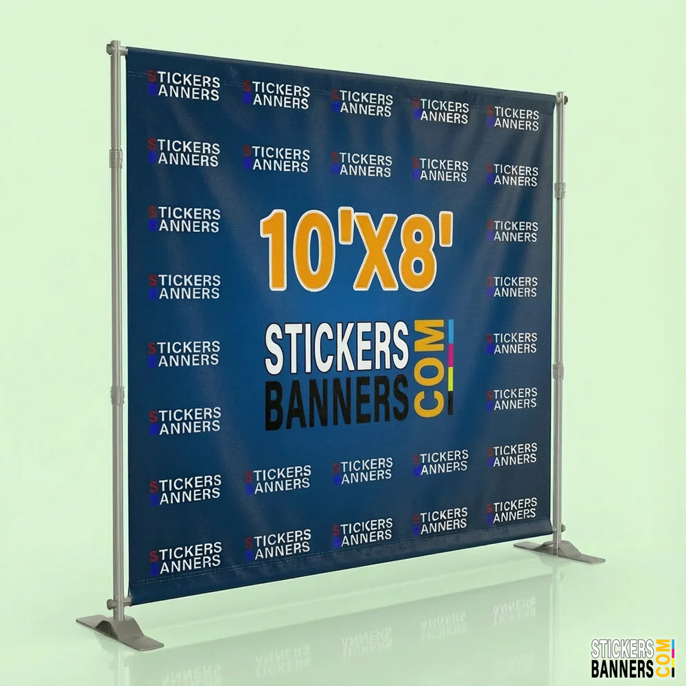 10'x8' Fabric Step and Repeat Banner with Stand