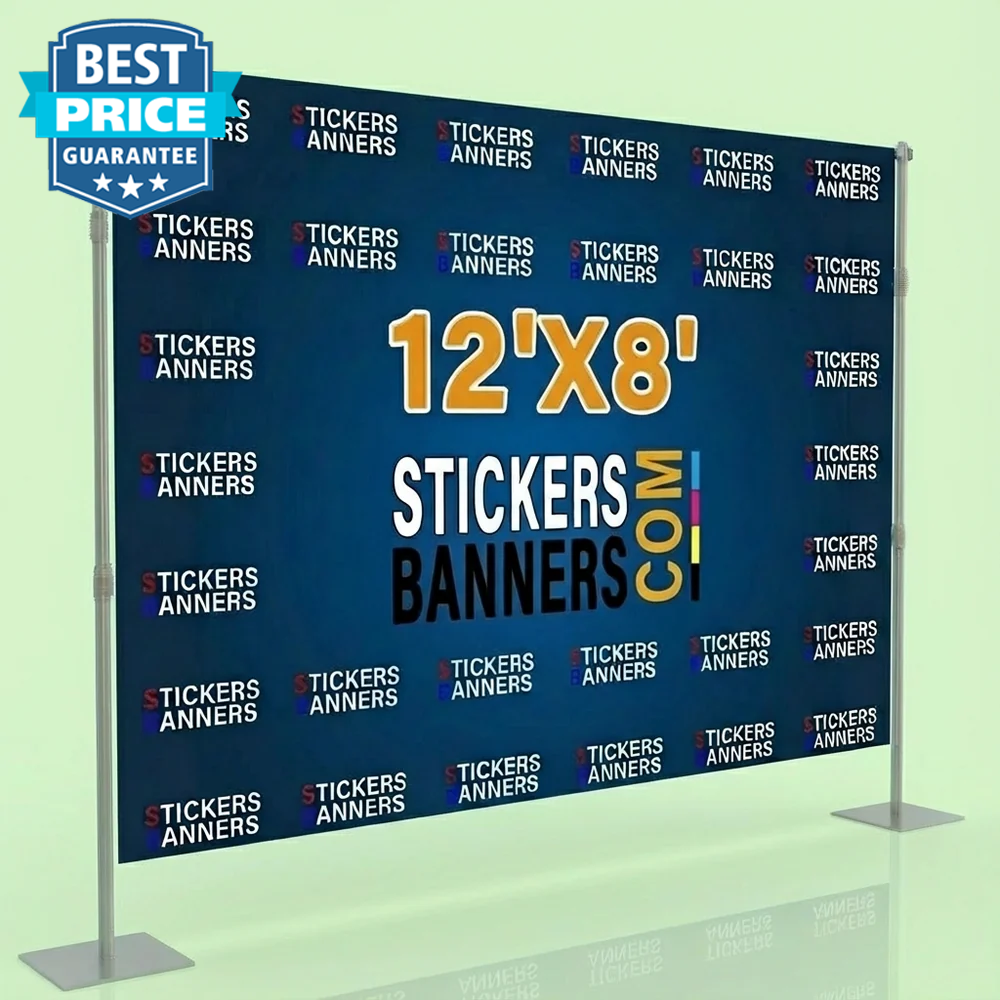 12'x8' Fabric Step and Repeat Banner with Stand