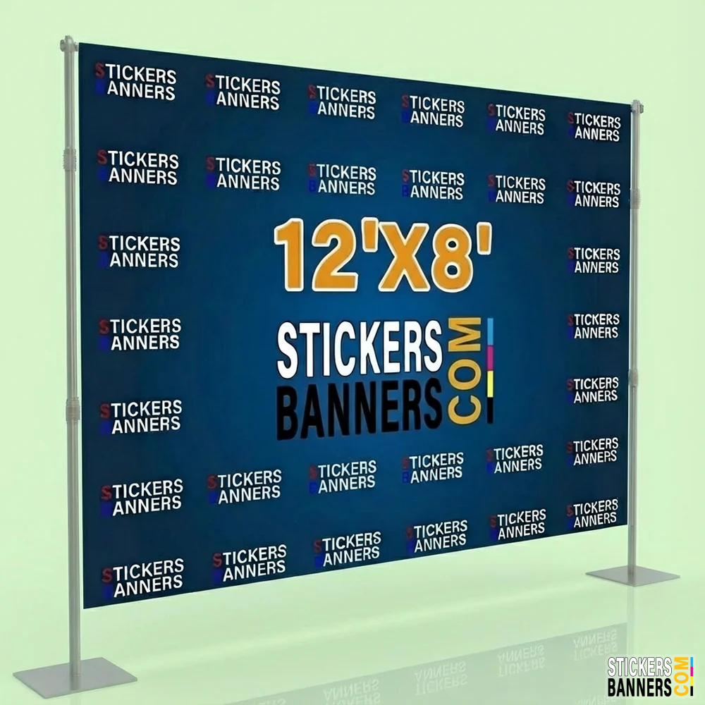 12'x8' Fabric Step and Repeat Banner with Stand