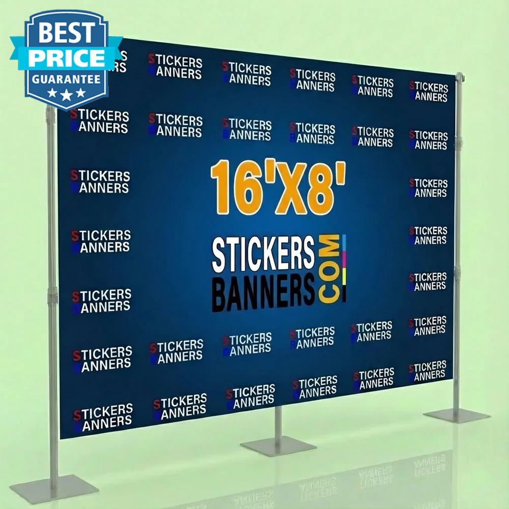 16'x8' Fabric Step and Repeat Banner with Stand