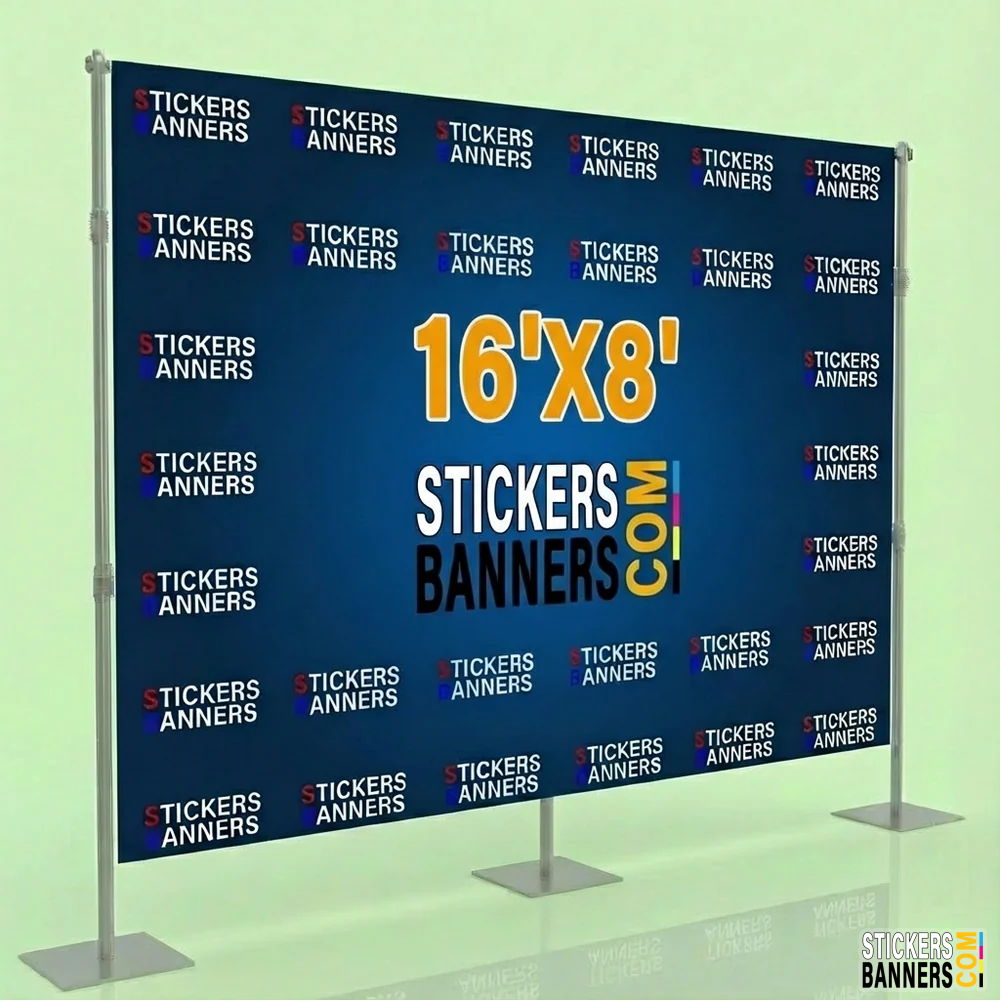 16'x8' Fabric Step and Repeat Banner with Stand