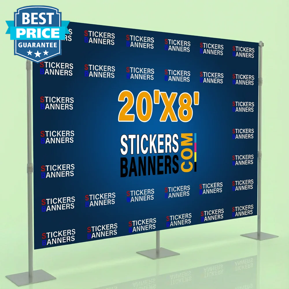 20'x8' Fabric Step and Repeat Banner with Stand