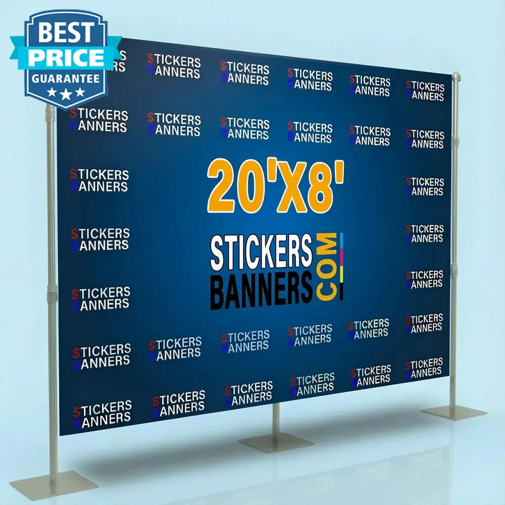 20'x8' Step and Repeat Banner with Stand