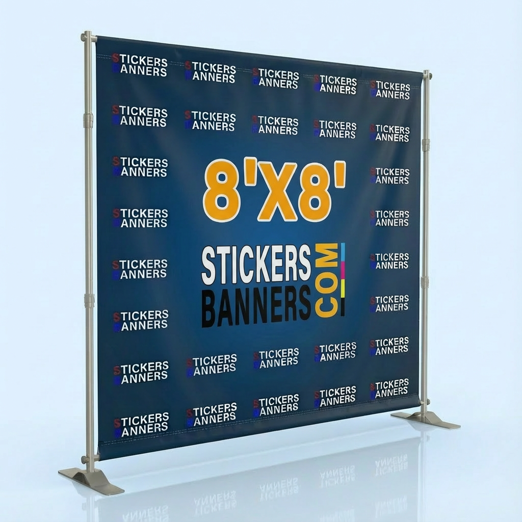 8'x8' Step and Repeat Banner with Stand