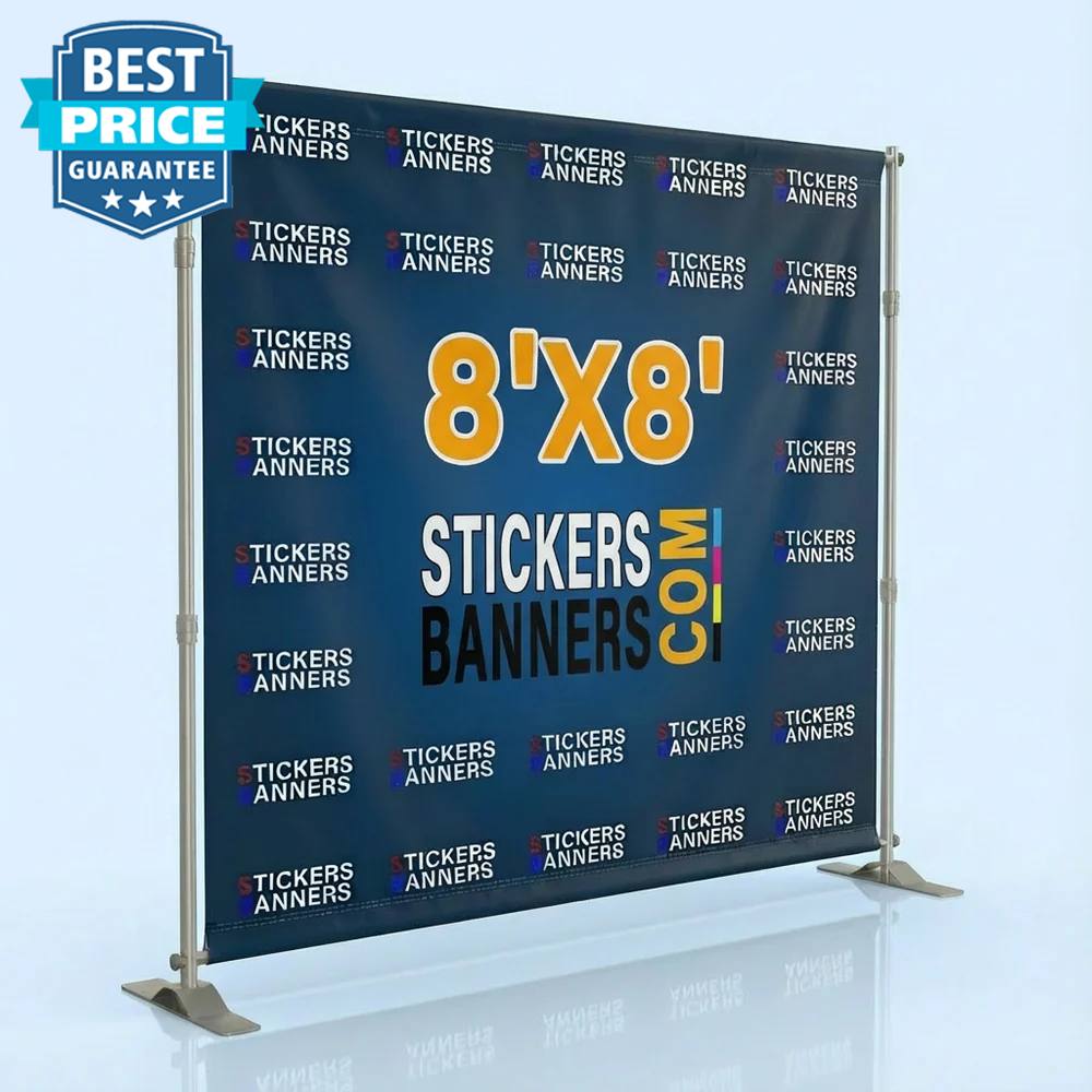 8'x8' Step and Repeat Banner with Stand
