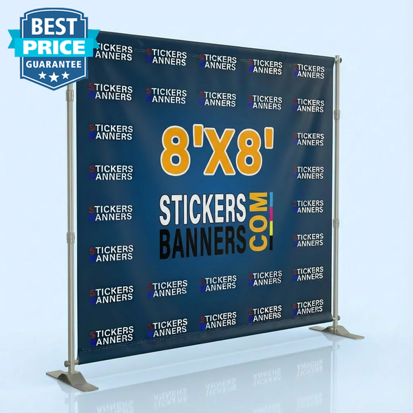 8'x8' Step and Repeat Banner with Stand