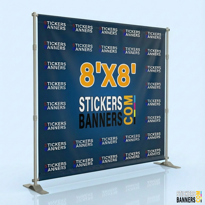 8'x8' Step and Repeat Banner with Stand
