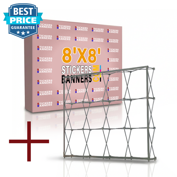 8'x8' Fabric Pop Up Display Backdrop with Stand