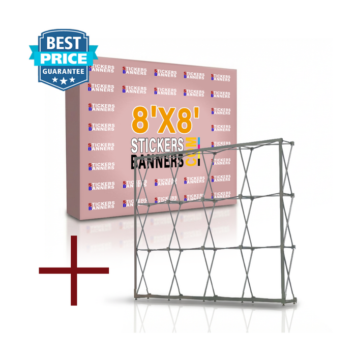 8'x8' Fabric Pop Up Display Backdrop with Stand