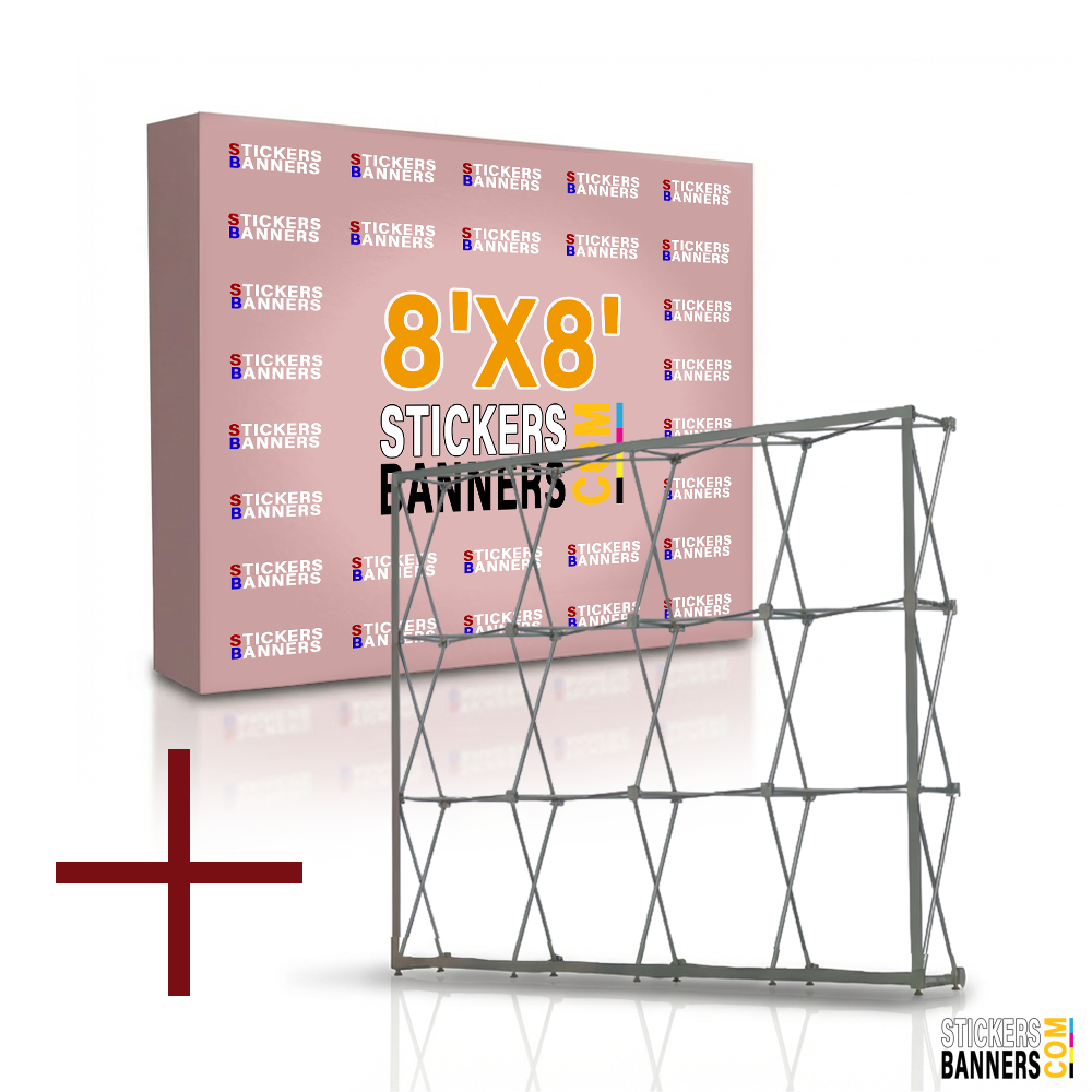 8'x8' Fabric Pop Up Display Backdrop with Stand 3
