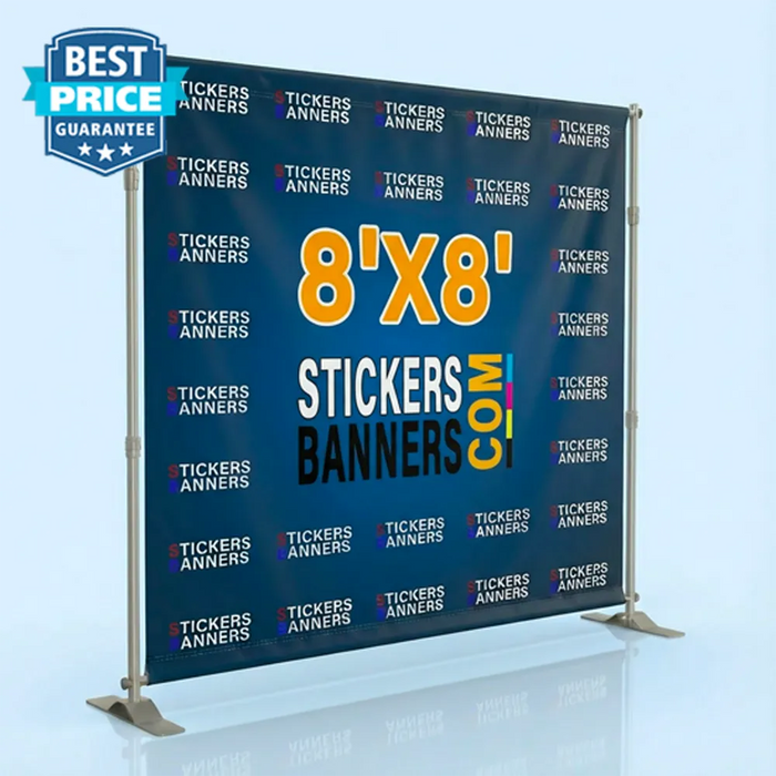 8'x8' Step and Repeat Banner with Stand