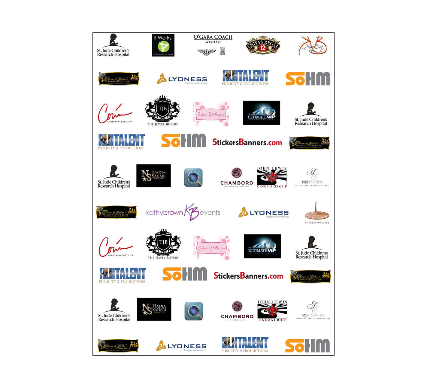 Collection of various logos on a white background