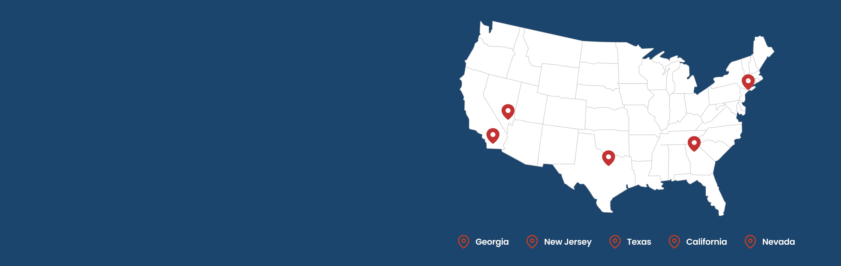 Map of the United States with labeled states on a blue background