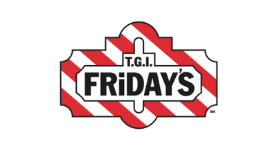 T.G.I. Friday's logo with red and white striped border on a white background