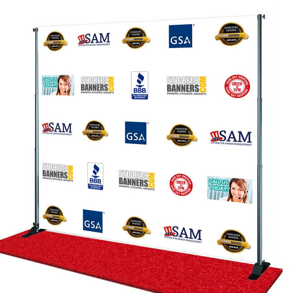 Vinyl Step and Repeat Banner with Stand and Red Carpet 6