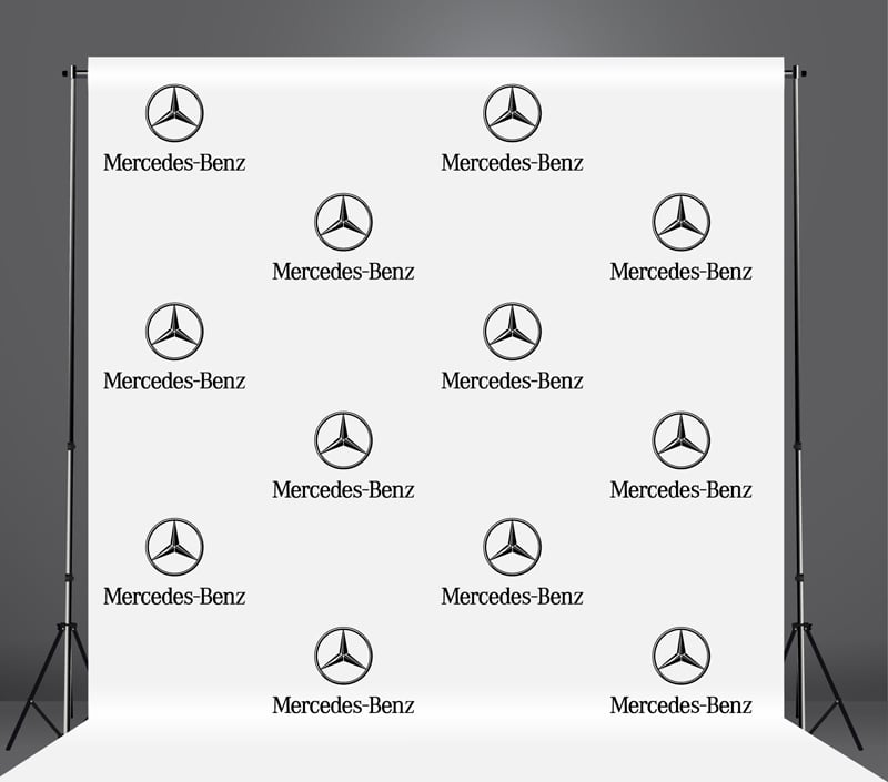 Mercedes-Benz logo display with multiple logos on a white background