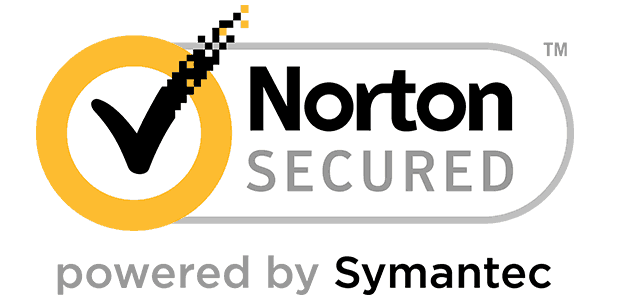 Norton Secured logo with Symantec branding on a white background