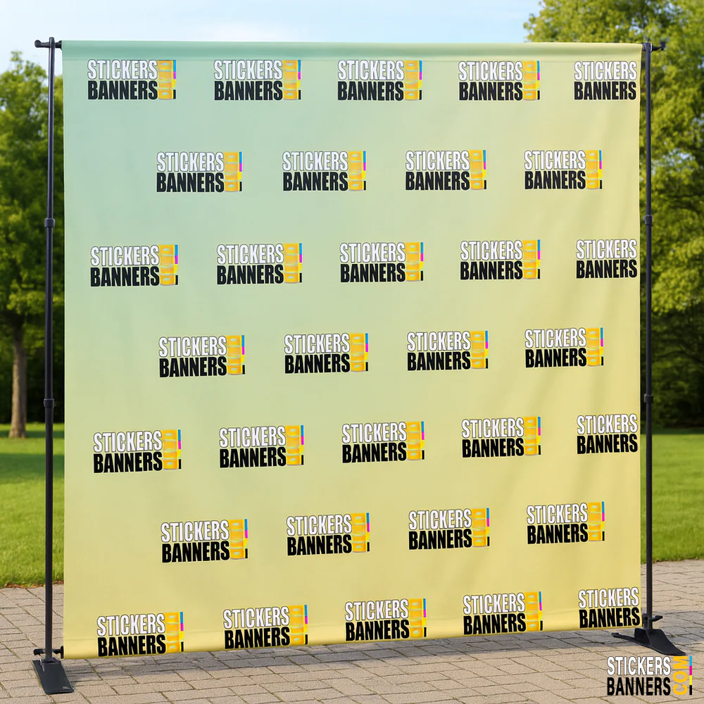8'x8' Fabric Step and Repeat Banner with Stand 4