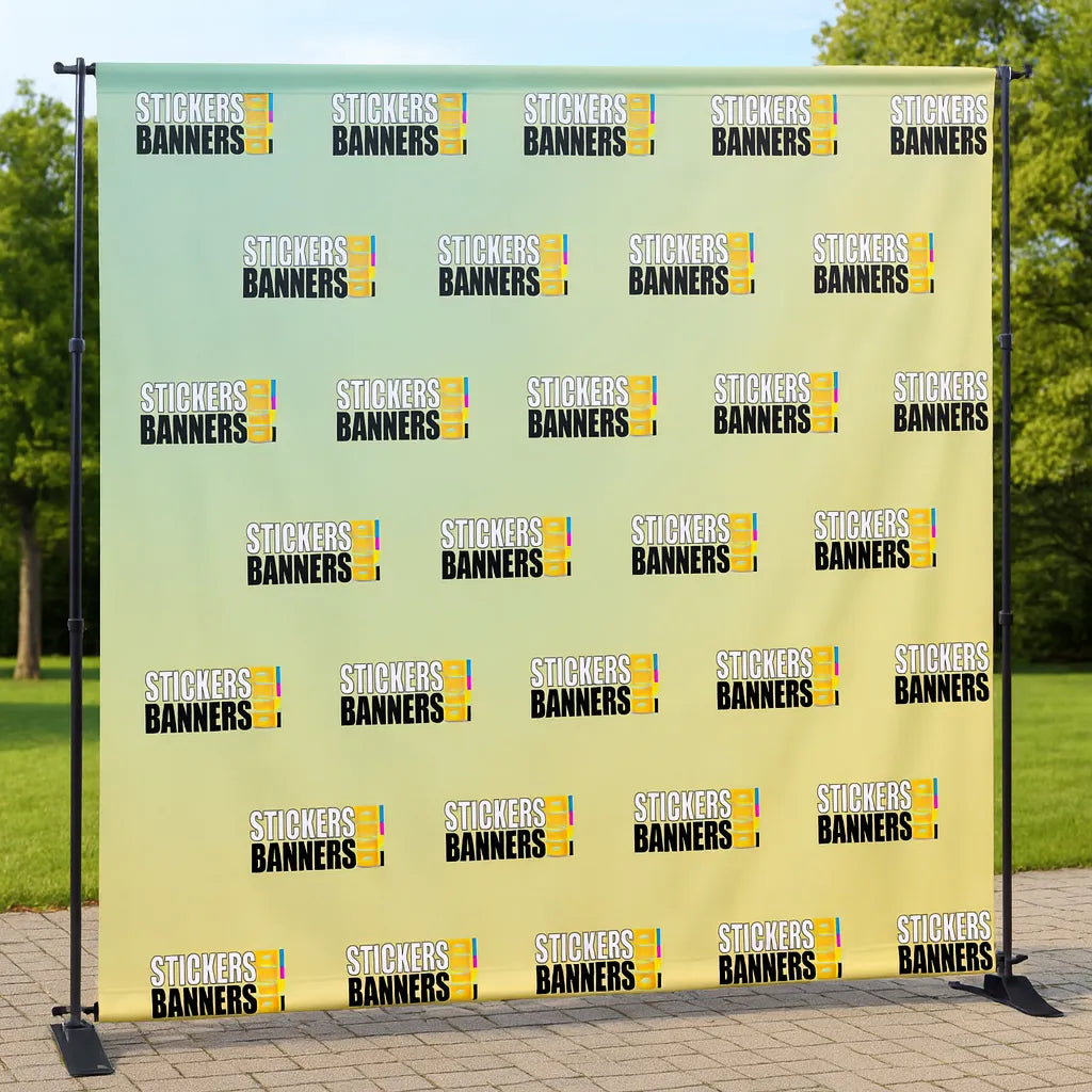30'x8' Fabric Step and Repeat Banner with Stand 4