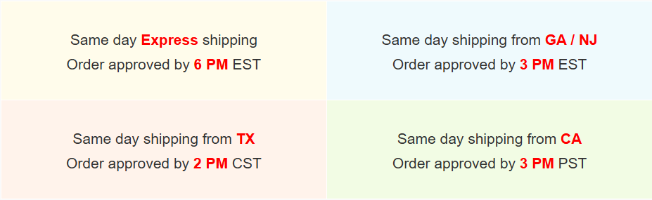 Same Day Shipping Info